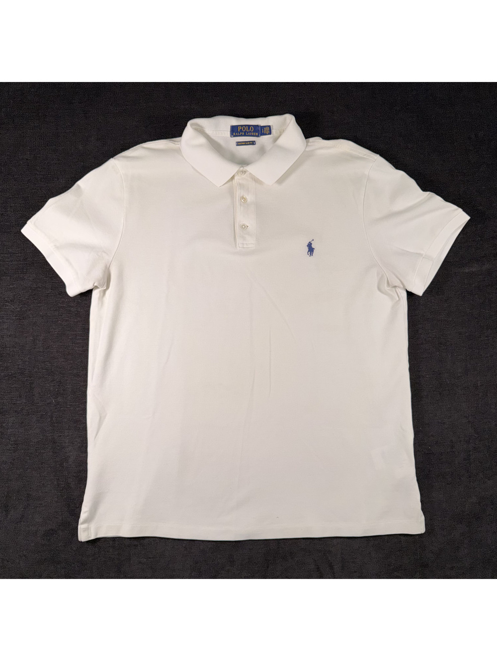 Polo Ralph Lauren Custom Slim Fit White Polo Shirt Size Large